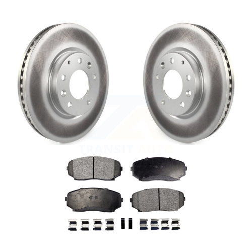 Front Coated Disc Brake Rotors Semi-Metallic Pad Kit For Mazda CX-7 Ford Edge Lincoln MKX KGF-100364