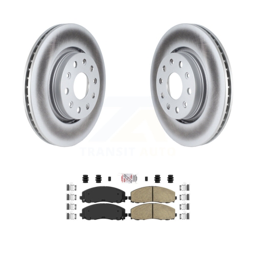 Disques de frein à disque et plaquettes en céramique recouverts à l'avant pour Jeep Wrangler Gladiator KGA-101046