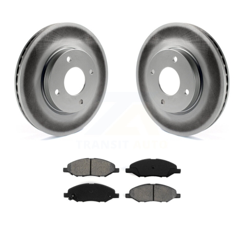 Front Coated Disc Brake Rotor And Semi-Metallic Pad Kit For 2008 Nissan Versa 4-Wheel ABS KGS-100378