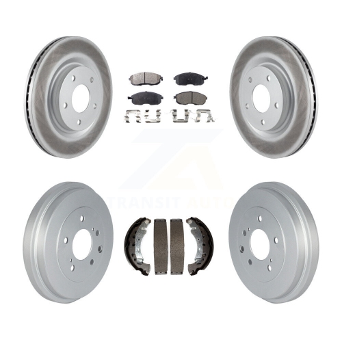 Front Rear Coat Brake Rotor Ceramic Pad Drum Kit For 2017-2019 Nissan Sentra Turbocharged KGT-102499