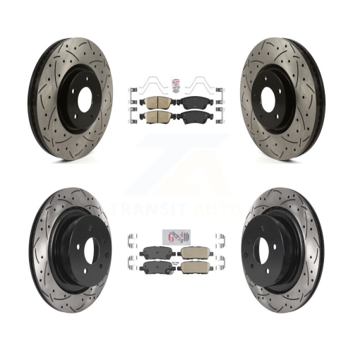 Disques de frein à fente pour perceuse à plaquettes en céramique avant arrière pour INFINITI Q60 sans groupe sport KDA-102569
