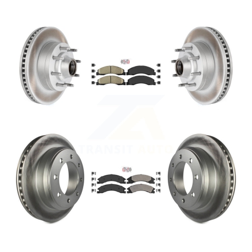 Kit de disque de frein avant en céramique à revêtement semi-métallique arrière pour Ford E-350 Super Duty E-250 KGA-104426
