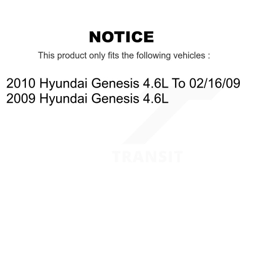 Disques de frein à disque recouverts à l'avant et plaquettes semi-métalliques pour Hyundai Genesis 4,6&nbsp;L KGS-101838