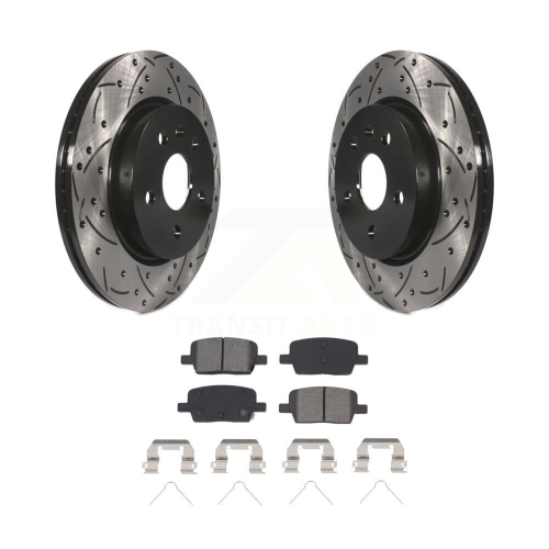 Disques de frein à disque à fente pour perceuse arrière, ensemble de plaquettes semi-métalliques pour Chevrolet Camaro Cadillac CT6 KDS-100651