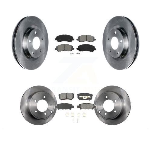 Front Rear Brake Rotor & Semi-Metallic Pad Kit For Jeep Patriot Compass Dodge Caliber 200 K8S-100996