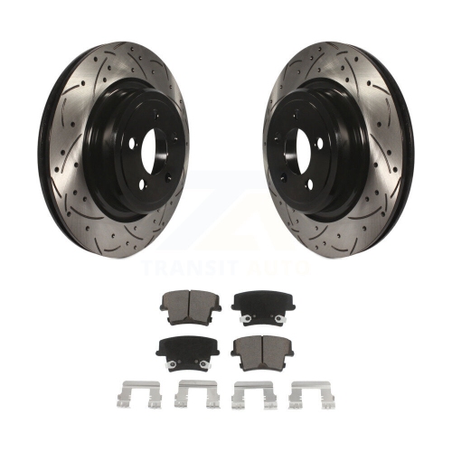 Rotor de frein à disque perforé enduit à l'arrière et ensemble de plaquettes en céramique pour Dodge charger Magnum KDC-100723