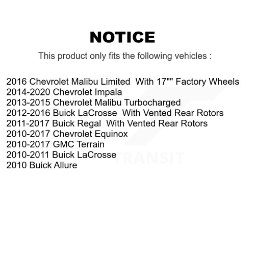 Disques de frein avant et plaquettes semi-métalliques pour Chevrolet Equinox GMC Terrain Buick Malibu K8S-100075