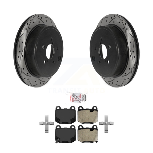 TRANSIT AUTO  Rear Coated Drilled Slot Disc Brake Rotors Semi-Metallic Pad Kit for Subaru Brz Toyota 86 Kda-101962