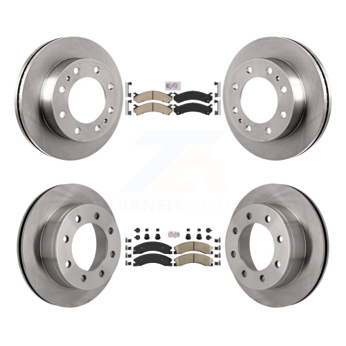 TRANSIT AUTO  Front Rear Ceramic Pad & Brake Rotors Kit for Chevrolet Express 4500 3.20" Overall Height K8A-106447