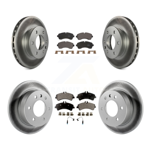 TRANSIT AUTO  Front Rear Coated Disc Brake Rotor & Semi-Metallic Pad Kit for Freightliner Sprinter 3500 Kgf-102261