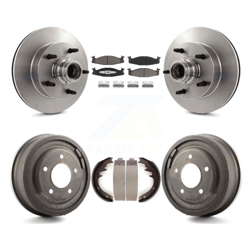 CMX  Front Rear Disc Brake Rotor Ceramic Pad Drum Kit for 1994-1996 Ford F-150 E-150 Econoline K8C-102770