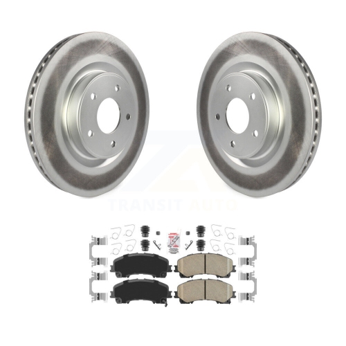 Front Coated Disc Brake Rotors And Ceramic Pads Kit For INFINITI Q50
