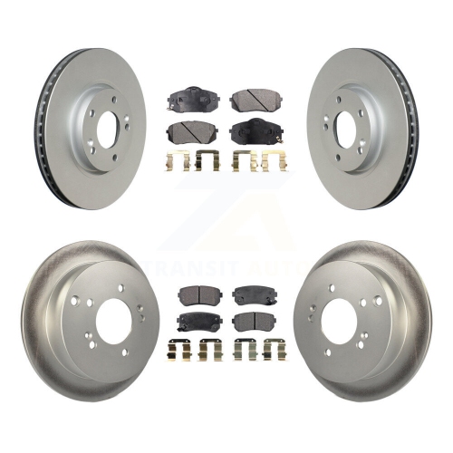 TRANSIT AUTO  Front Rear Coated Disc Brake Rotors Semi-Metallic Pad Kit for Hyundai Tucson Kia Sportage Kgf-100935
