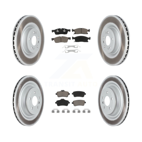 Front Rear Coated Disc Brake Rotor & Ceramic Pad Kit For MercedesBenz