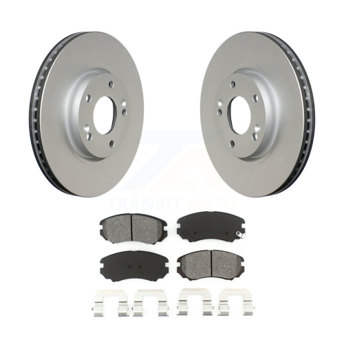 TRANSIT AUTO  Front Coated Disc Brake Rotor And Semi-Metallic Pad Kit for 2006-2010 Hyundai Sonata 3.3L Kgs-100352