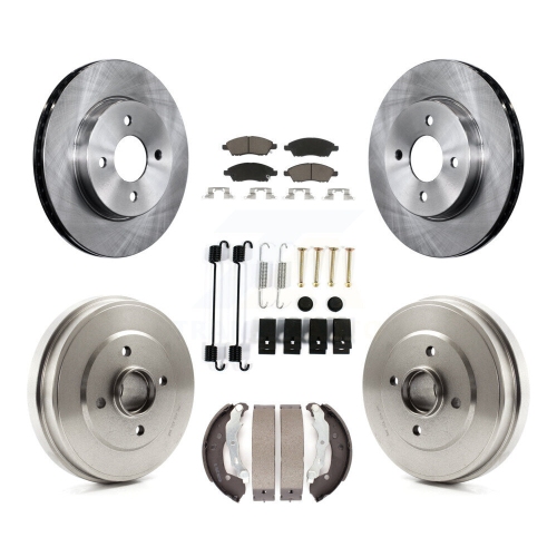 Front Rear Disc Brake Rotors Ceramic Pads And Drum Kit (7Pc) For Nissan
