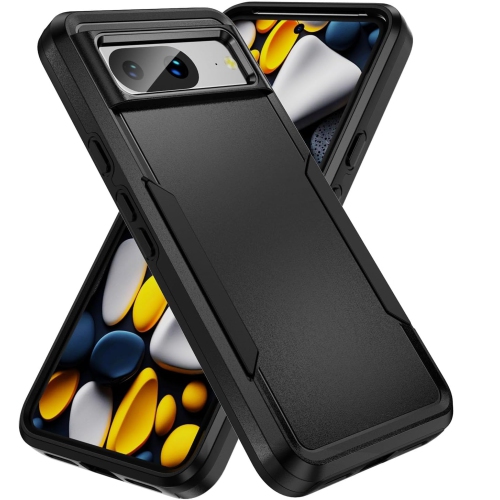 【CSmart】 Dual Layers Heavy Duty Rubber Armor Bumper Hard Case Cover for Google Pixel 8, Black
