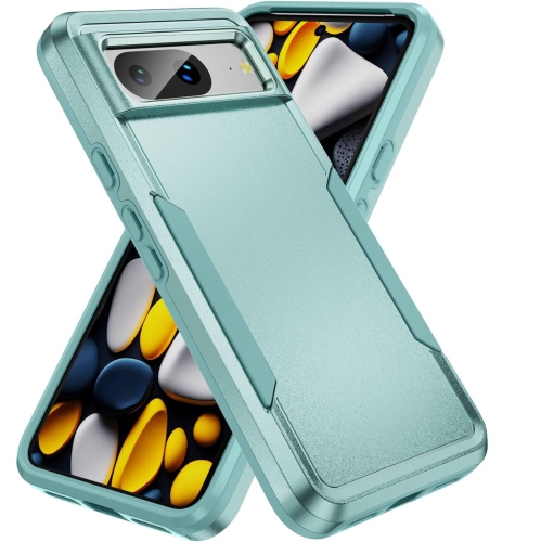【CSmart】 Dual Layers Heavy Duty Rubber Armor Bumper Hard Case Cover for Google Pixel 8, Teal