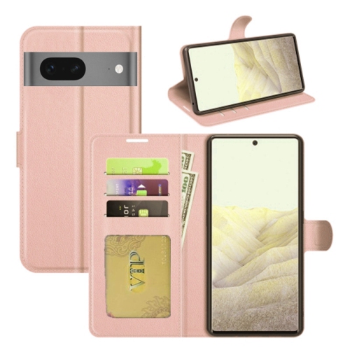 [CS] Google Pixel 8 Pro Case, Magnetic Leather Folio Wallet Flip Case Cover with Card Slot, Rose Gold