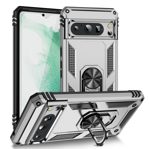 【CSmart】 Anti-Drop Hybrid Magnetic Hard Armor Case with Ring Holder for Google Pixel 8 Pro 2023, Grey