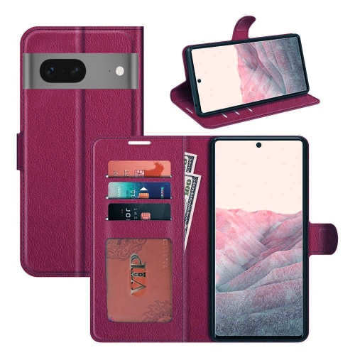 CSMART  [Cs] Google Pixel 8 Case, Magnetic Leather Folio Wallet Flip Case Cover With Card Slot, Wine