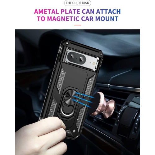 【CSmart】 Anti-Drop Hybrid Magnetic Hard Armor Case with Ring Holder for Google Pixel 8 2023, Navy