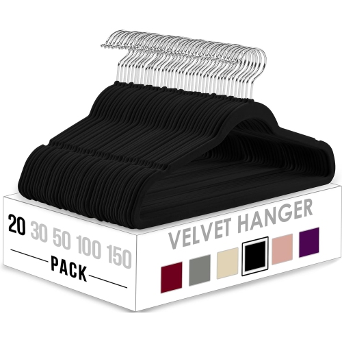 HomeLiving Velvet Suit Hangers, 20 Count