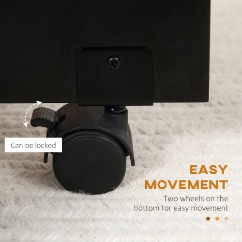 HOMCOM Folding Dining Table, Drop Leaf Table for Small Spaces with 2-tier Shelves, Small Kitchen Table with Rolling Casters, Black