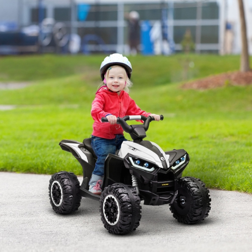 VTT pour enfants Aosom 12&nbsp;V, quad à quatre roues pour enfants avec musique, phares, haute et basse vitesse, VTT électrique alimenté par batterie
