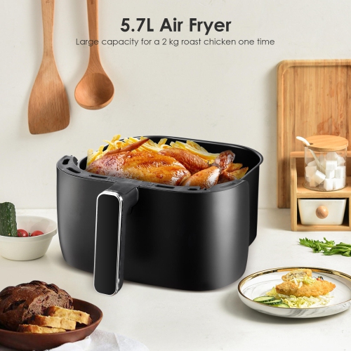 LIVINGbasics 6 QT Air Fryer - Digital Control, Non-stick Coating, 8 Cooking Presets
