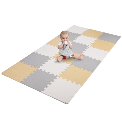 18pcs 1.62 Sqm Puzzle Baby Playmats , Assembled Size 71.38" x 36.42" EVA Foam Play Mat Crawl Floor Mat for Kids Toddler