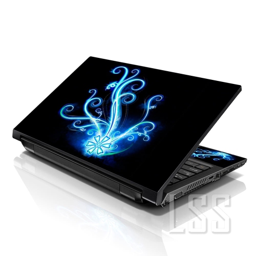 LSS  15 15.6 Inches Laptop Notebook Skin Sticker \w 2 Wrist Pads - Reusable Cover Protector Vinyl Sticker Cover Decal Fits 13" - 16" - Abstract Glow