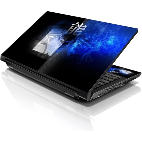 Autocollant LSS pour ordinateur portatif 15 15,6 po avec 2 repose-poignets - autocollant réutilisable pour couverture en vinyle pour 13 à 16 po -