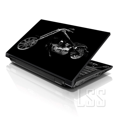 LSS  17 17.3 Inches Laptop Notebook Skin Sticker \w 2 Wrist Pads - Reusable Cover Protector Vinyl Sticker Cover Decal Fits 17" - 19" - Motorcycle