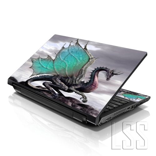 LSS  15 15.6 Inches Laptop Notebook Skin Sticker w 2 Wrist Pads - Reusable Cover Protector Vinyl Sticker Cover Decal Fits 13" - 16" - Dinosaurs