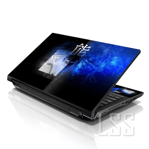 LSS 17 17.3 Inches Laptop Notebook Skin Sticker with 2 Wrist Pads - Reusable Cover Protector Vinyl Sticker Cover Decal Fits 17" - 19" - Chinese Sign