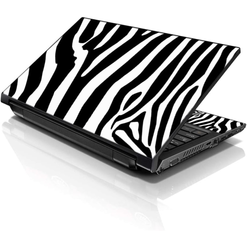 LSS  15 15.6 Inches Laptop Notebook Skin Sticker \w 2 Wrist Pads - Reusable Cover Protector Vinyl Sticker Cover Decal Fits 13" - 16" - Zebra Print