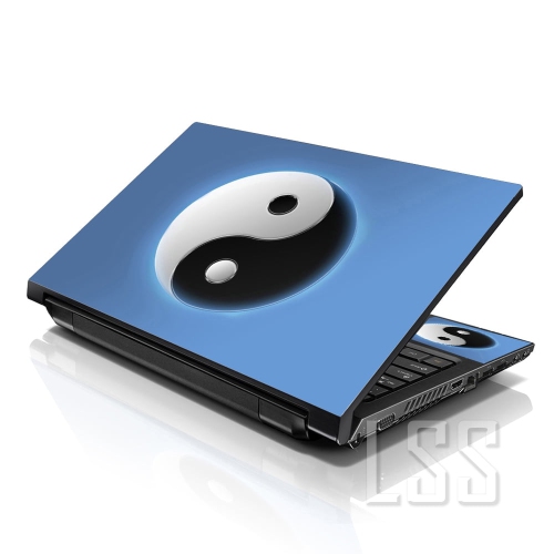 LSS  15 15.6 Inches Laptop Notebook Skin Sticker w 2 Wrist Pads - Reusable Cover Protector Vinyl Sticker Cover Decal Fits 13" - 16" - Colorful Ying