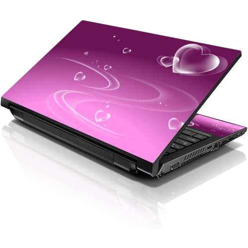 Autocollant pour ordinateur portatif 15 15,6 po LSS avec 2 repose-poignets - autocollant pour cache-couverture réutilisable en vinyle pour 13 à 16 po
