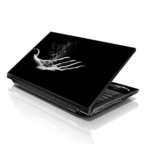 LSS  15 15.6 Inches Laptop Notebook Skin Sticker w 2 Wrist Pads - Reusable Cover Protector Vinyl Sticker Cover Decal Fits 13" - 16" - Smoking Hand