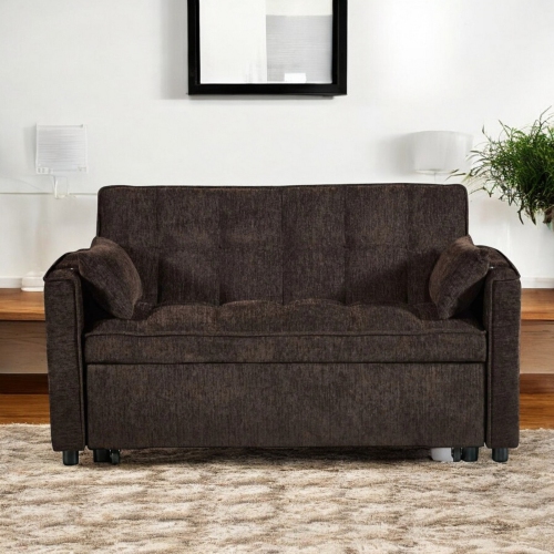 Cosmic Homes Aspire Fabric Upholstered Sofa Bed With Built-In USB Charging Ports - Brown