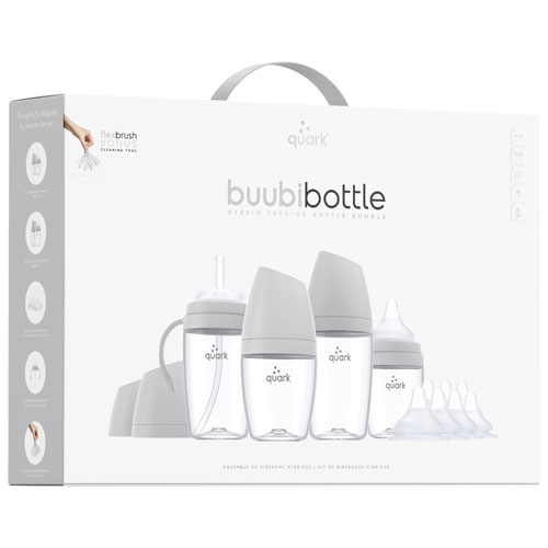 Quark BuubiBottle Hybrid Feeding Bottle Bundle - Grey