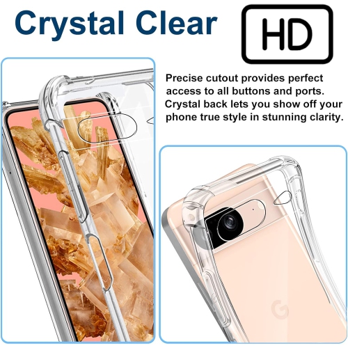 【CSmart】 Thin TPU Bumper Soft Case Back Cover for Google Pixel 8 2023, Clear