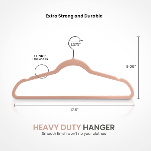 Utopia Home Premium Velvet Hangers 50 Pack - Non-Slip Clothes Pink Suit with 360 Degree Rotatable Hook Heavy Duty Coat