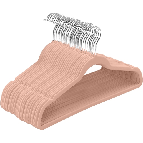 Utopia Home Premium Velvet Hangers 50 Pack - Non-Slip Clothes Pink Suit with 360 Degree Rotatable Hook Heavy Duty Coat