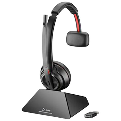 Casque d'écoute 100 % sans fil à suppression du bruit Poly Savi 8210 de HP - Noir