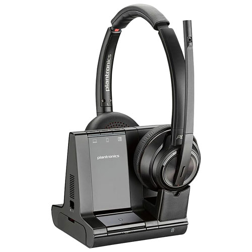 HP Poly Savi 8220 On-Ear Noise Cancelling True Wireless Headset - Black