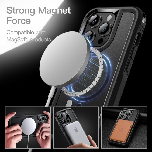 【CSmart】 Dual Layers Magnetic Wireless Charging MagSafe Case Back Cover for iPhone 15 Pro