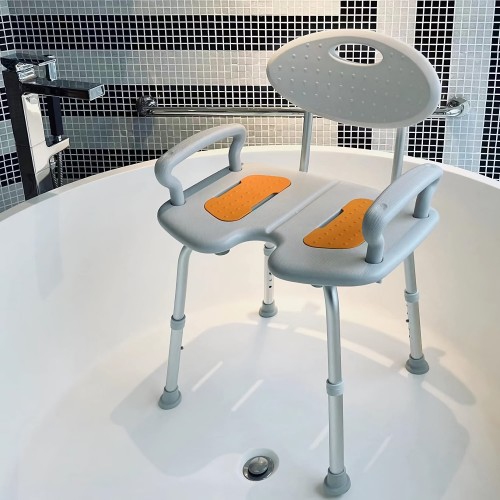 DECTRII Shower Chair with Padded Armrests and Back, Heavy Duty