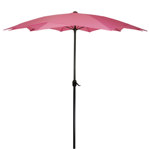 NORTHLIGHT  8.85Ft Outdoor Patio Lotus Umbrella With Hand Crank In Pink